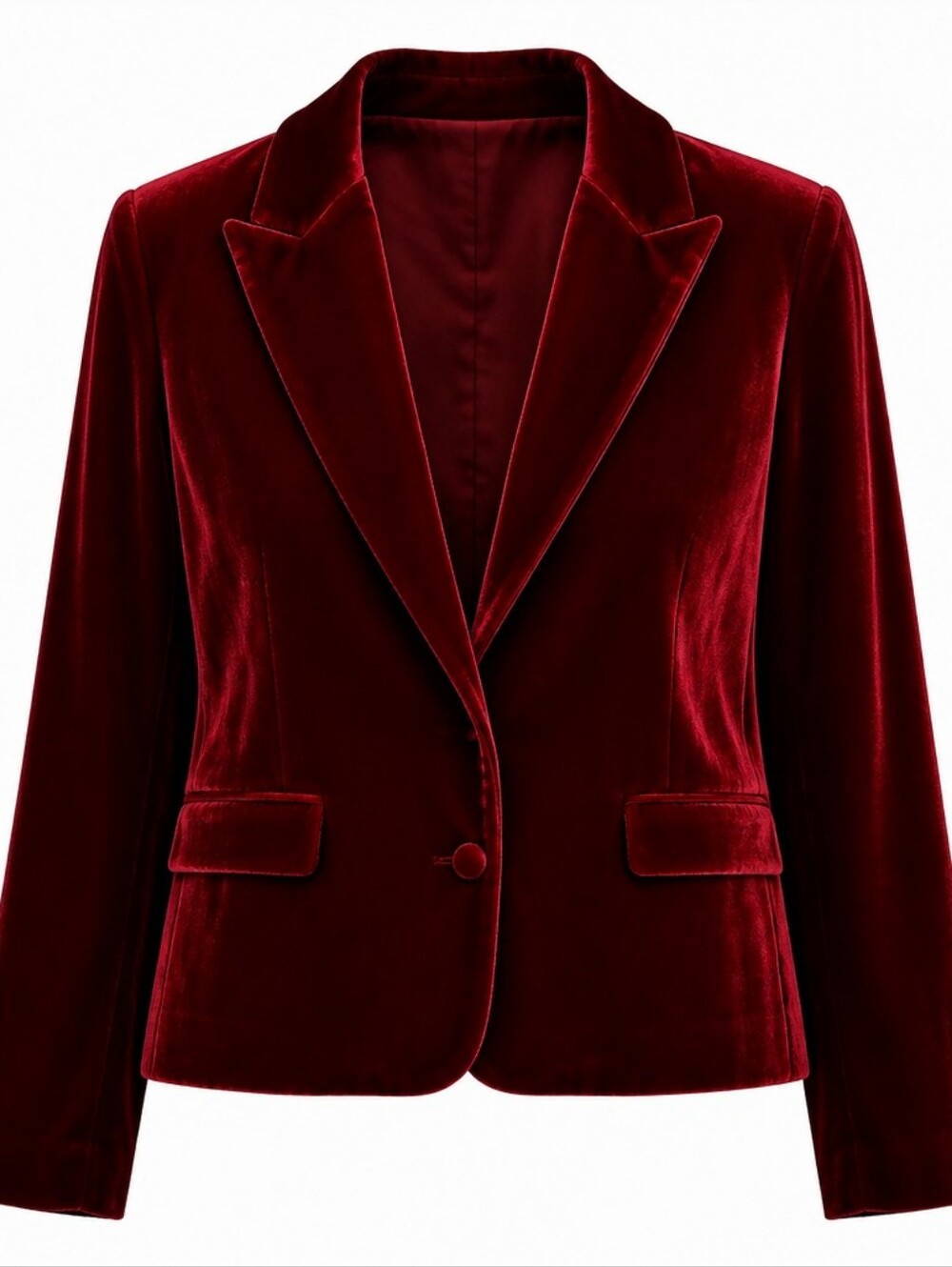 Velvet two Button Blazer Jacket -  Red sz 10